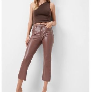 Express High-Waist Cropped Leather Pants
